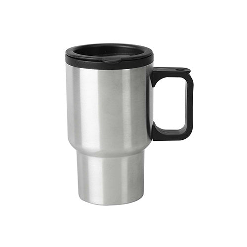 16 OZ STAINLESS STEEL TUMBLER WITH HANDLE - WHITE